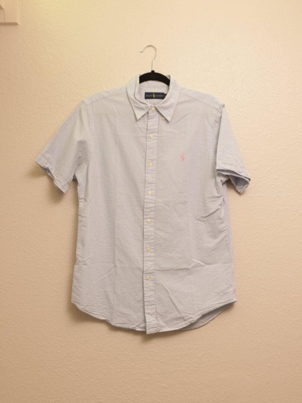 Ralph Lauren Classic Fit Seersucker Button Up (M)